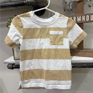 Little Bipsy Tan and White Striped Tee